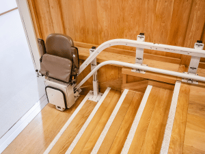 Bay Pines Stair Lifts AdobeStock 198469353 staircase lift 3 300x225